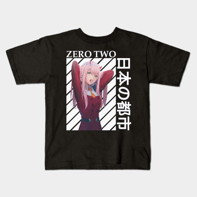 Zero Two Darling In The Franxx 2 Kids T-Shirt by HammiltenJohn